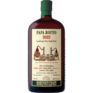 Habitation Velier Papa Rouyo 1 an 2022 Rhum 56,7 %